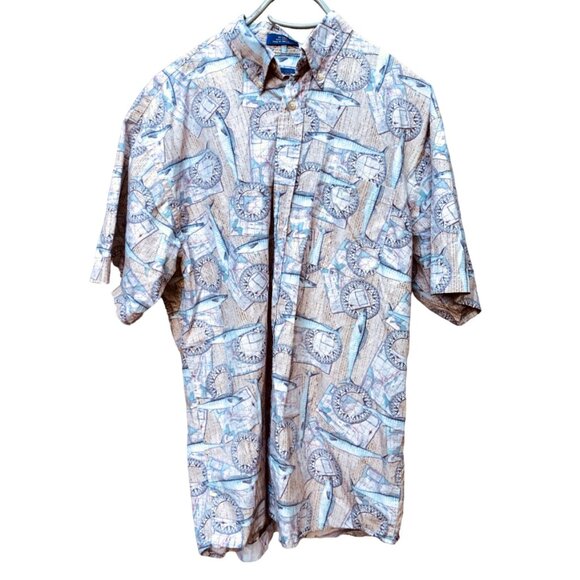 Pendelton Mens Cotton Fishing Hawiian Style Camp Shirt Caribbean Vibe Sz L - Picture 1 of 4